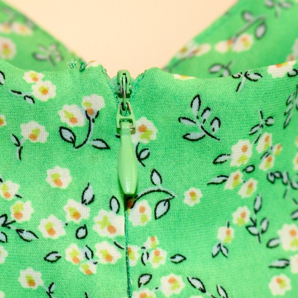 QUIZ Puff sleeve Floral green dress sundress - Picture 5 of 5